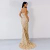 Sexy Elegant Christmas Off Shoulder Glitter Backless Geometry Maxi Dress - Image 4