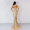 Sexy Elegant Christmas Off Shoulder Glitter Backless Geometry Maxi Dress - Image 6
