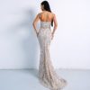 Sexy Elegant Christmas Off Shoulder Glitter Backless Geometry Maxi Dress - Image 11