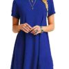 Boat Style Neckline Short Sleeve Dress - Image 3