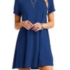 Boat Style Neckline Short Sleeve Dress - Image 5