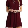 Boat Style Neckline Short Sleeve Dress - Image 7