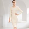 Elegant V-Neck Package Hip Bottoming Pencil Knitted Dress - Image 2