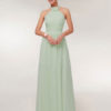 Halter Neck A Line Floor Length Zipper Chiffon Formal Gowns Evening Bridesmaid Dresses - Image 4