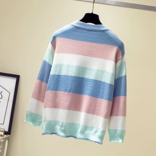 Knitting Loose Striped Warm Sweaters - Image 3