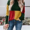 Triple Color Clock Knit Sweater - Image 2