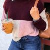 Triple Color Clock Knit Sweater - Image 4