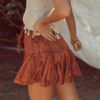 Elastic High Waist Ruffle Short Skirt - Image 2