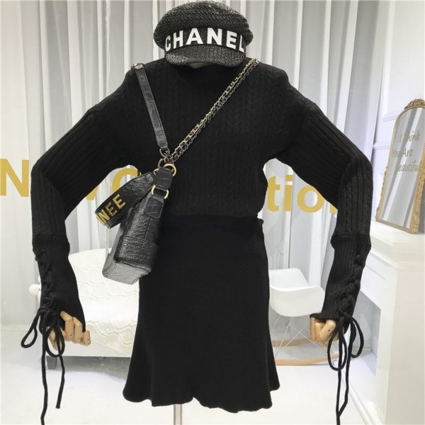 Knitted Sweater Fashionable Skirt Two-piece Suit - Image 4