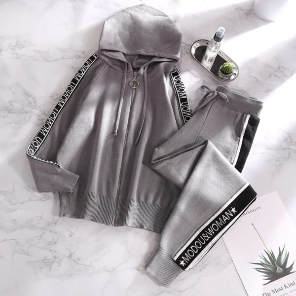 Long Sleeve Hooded Cardigans Pants Tracksuits - Image 2