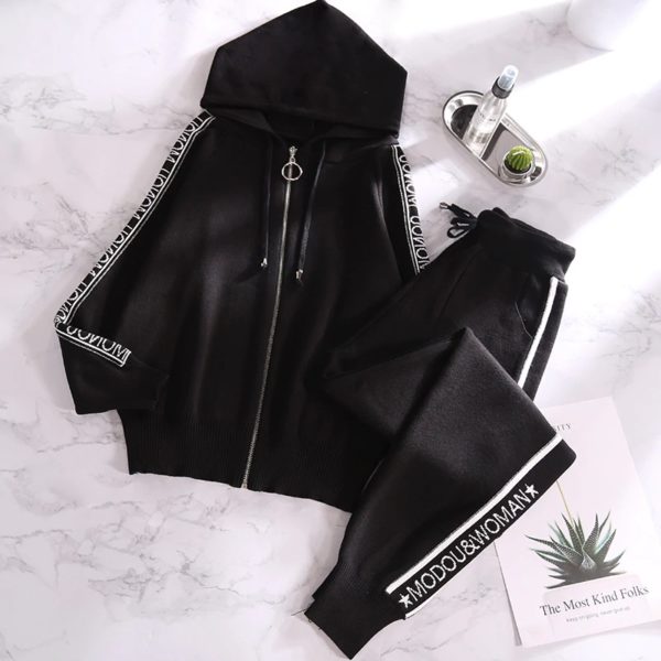 Long Sleeve Hooded Cardigans Pants Tracksuits - Image 3