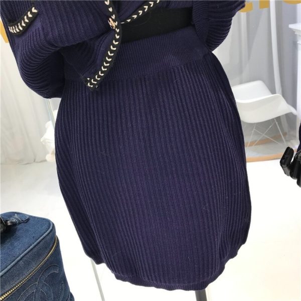 Single Breasted Knit Jumper And Mini Skirt - Image 5