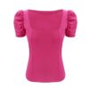 Square Collar Short Sleeve Solid Fashion Street Wear Blouse - Image 10