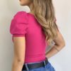 Square Collar Short Sleeve Solid Fashion Street Wear Blouse - Image 5