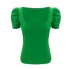 Square Collar Short Sleeve Solid Fashion Street Wear Blouse - Image 6