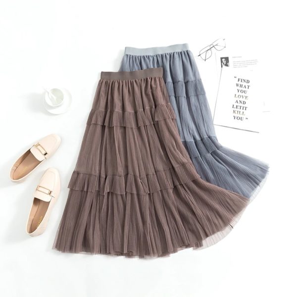 Vintage Long Mesh Layered Skirts - Image 2