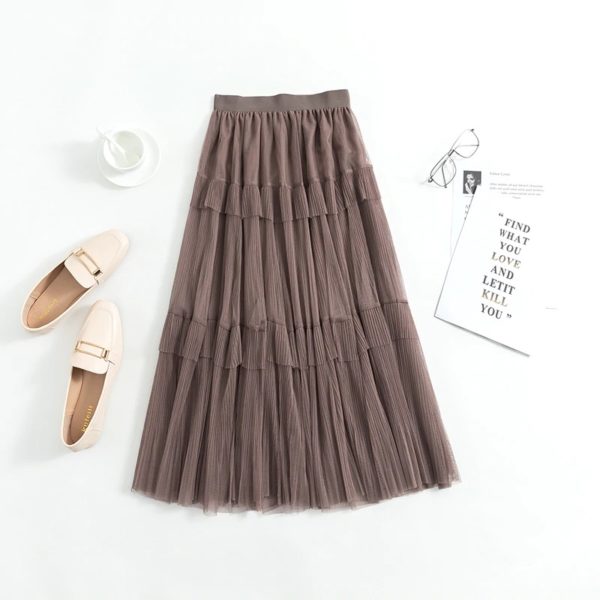 Vintage Long Mesh Layered Skirts - Image 6