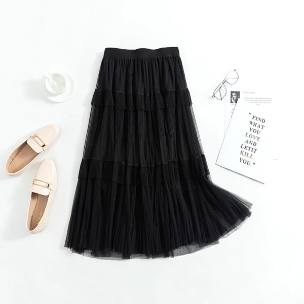 Vintage Long Mesh Layered Skirts - Image 9