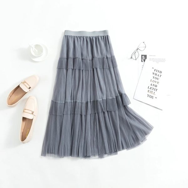 Vintage Long Mesh Layered Skirts - Image 7