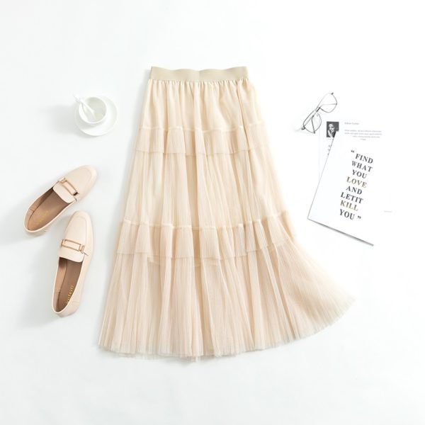 Vintage Long Mesh Layered Skirts - Image 8