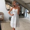Embroidery Hollow Out Backless Casual Beach Dress - Image 3