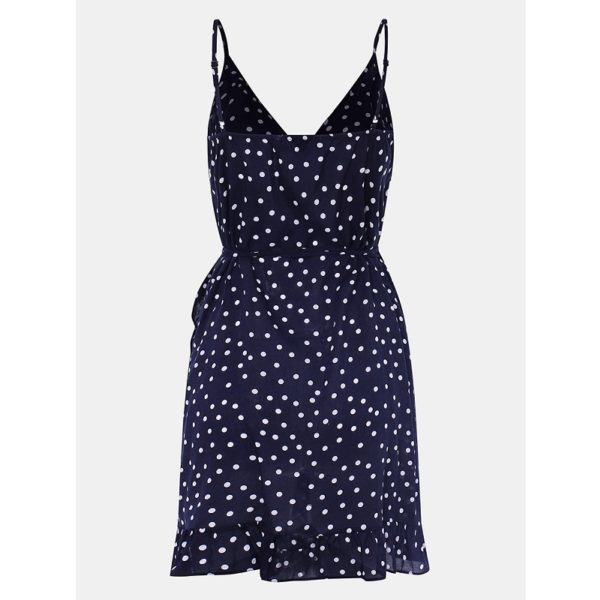 Polka Dot Printed Straps Sleeveless Beach Casual Mini Dress - Image 8