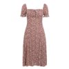 Ruffles Square Collar Puff Sleeve Boho Midi Dress - Image 7