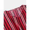 Stripe O-neck Loose Drawstring Waist Casual Mini Dress - Image 4