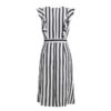 Stripe Rruffles Bow Tie Casual Beach Dress - Image 15