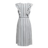 Stripe Rruffles Bow Tie Casual Beach Dress - Image 6