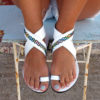 Cross-Strap Sandals - Multicolored Design at the Ankles