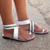 Cross-Strap Sandals - Multicolored Design at the Ankles - Image 2