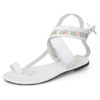 Cross-Strap Sandals - Multicolored Design at the Ankles - Image 3