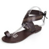 Cross-Strap Sandals - Multicolored Design at the Ankles - Image 6