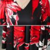 Floral Print Maxi Dresses Long Sleeves V Neck Swing Dress - Image 4