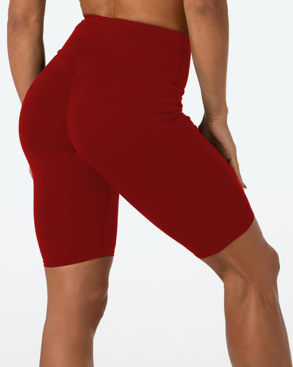 High Waist Workout Stretch Trousers Compression Tight Shorts - Image 5