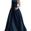 Satin Fabric Halter A Line Sleeveless Beaded Floor Length Party Prom Dresses