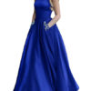Satin Fabric Halter A Line Sleeveless Beaded Floor Length Party Prom Dresses - Image 2