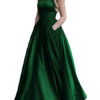 Satin Fabric Halter A Line Sleeveless Beaded Floor Length Party Prom Dresses - Image 3