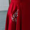 Satin Fabric Halter A Line Sleeveless Beaded Floor Length Party Prom Dresses - Image 9