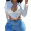 Sexy Crop Top Cut Out Shirt Long Sleeve Tops - Image 2
