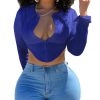 Sexy Crop Top Cut Out Shirt Long Sleeve Tops - Image 4