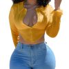 Sexy Crop Top Cut Out Shirt Long Sleeve Tops - Image 5