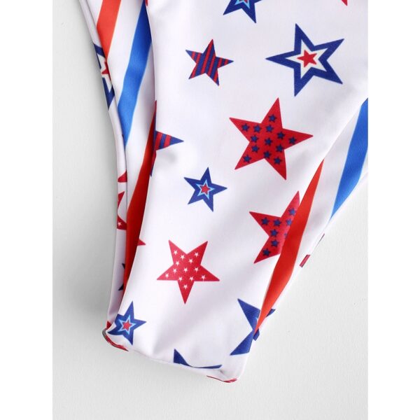 American Flag Lace-Up Bikini Swimsuit - Image 5