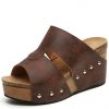 Birkie-Style Wedge Sandals - Double Wide Straps Open Heels - Image 5
