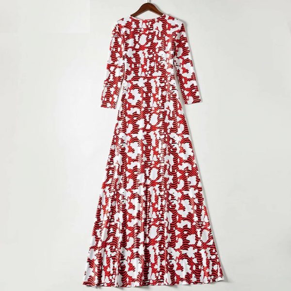 Long Sleeve Vintage Comfortable Elastic Robe Maxi Dress - Image 2