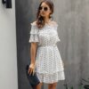 Elegant Ruffle Off Shoulder Sashes Streetwear Mini Dress