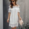 Elegant Ruffle Off Shoulder Sashes Streetwear Mini Dress - Image 2