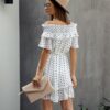 Elegant Ruffle Off Shoulder Sashes Streetwear Mini Dress - Image 3