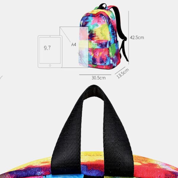 Tie-dye Waterproof Casual Backpack School Bag - Image 8